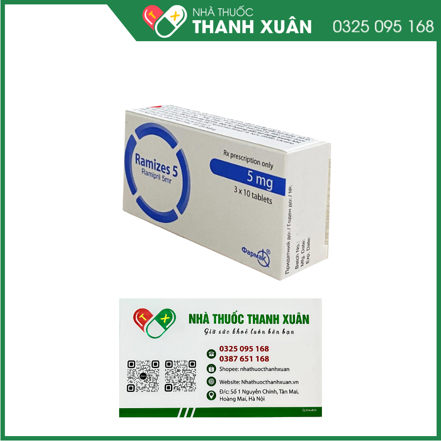 Thuốc Ramizes 5 điều trị tăng huyết áp, suy tim sung huyết